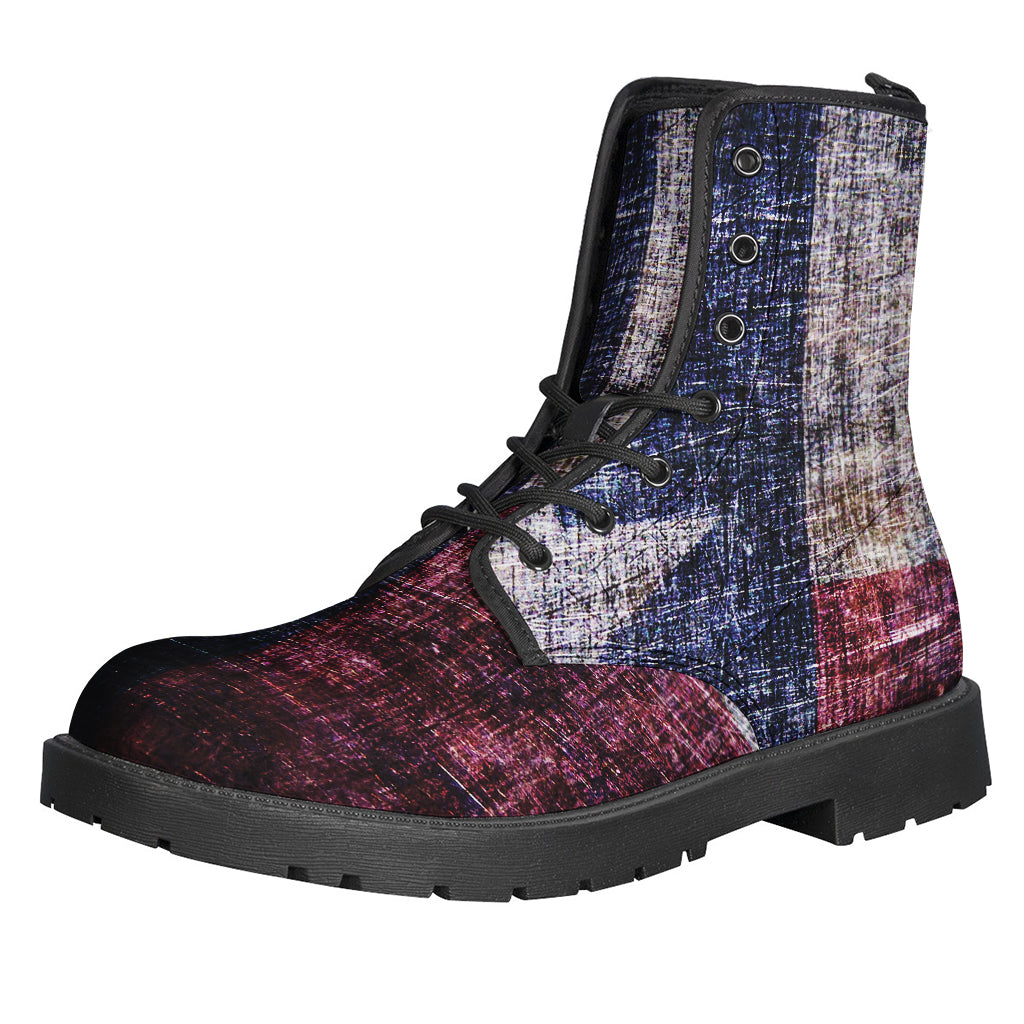 Groovy Texas Flag Leather Boots for Free-Spirited Hippies - 1