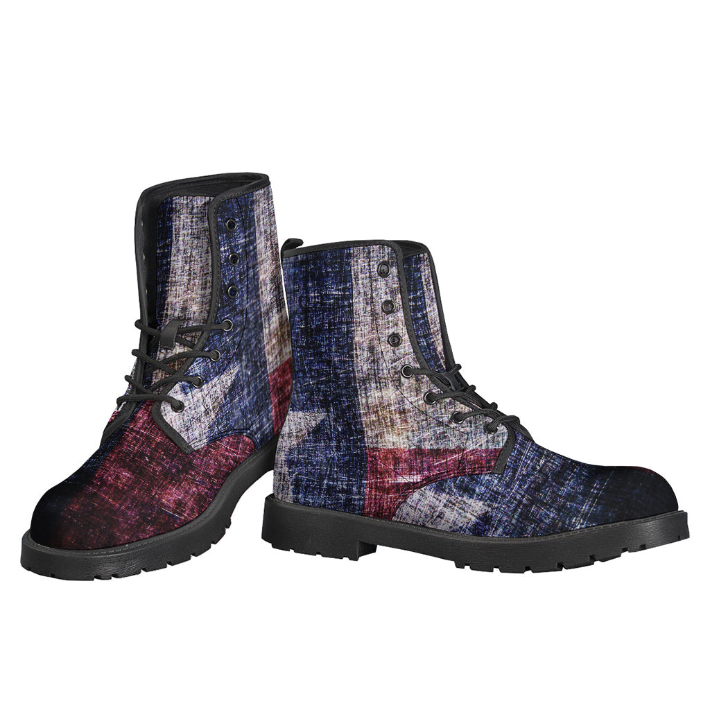 Groovy Texas Flag Leather Boots for Free-Spirited Hippies - 3