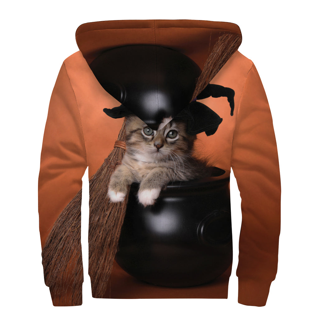 Magical Witch Cat Sherpa Hoodie for Groovy Hippies - 2