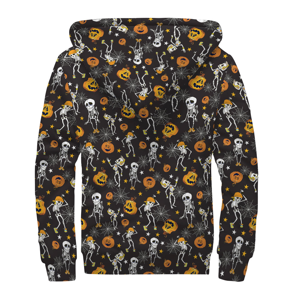 Psychedelic Skeleton Sherpa: Groovy Hippie Zip-Up Hoodie - 2