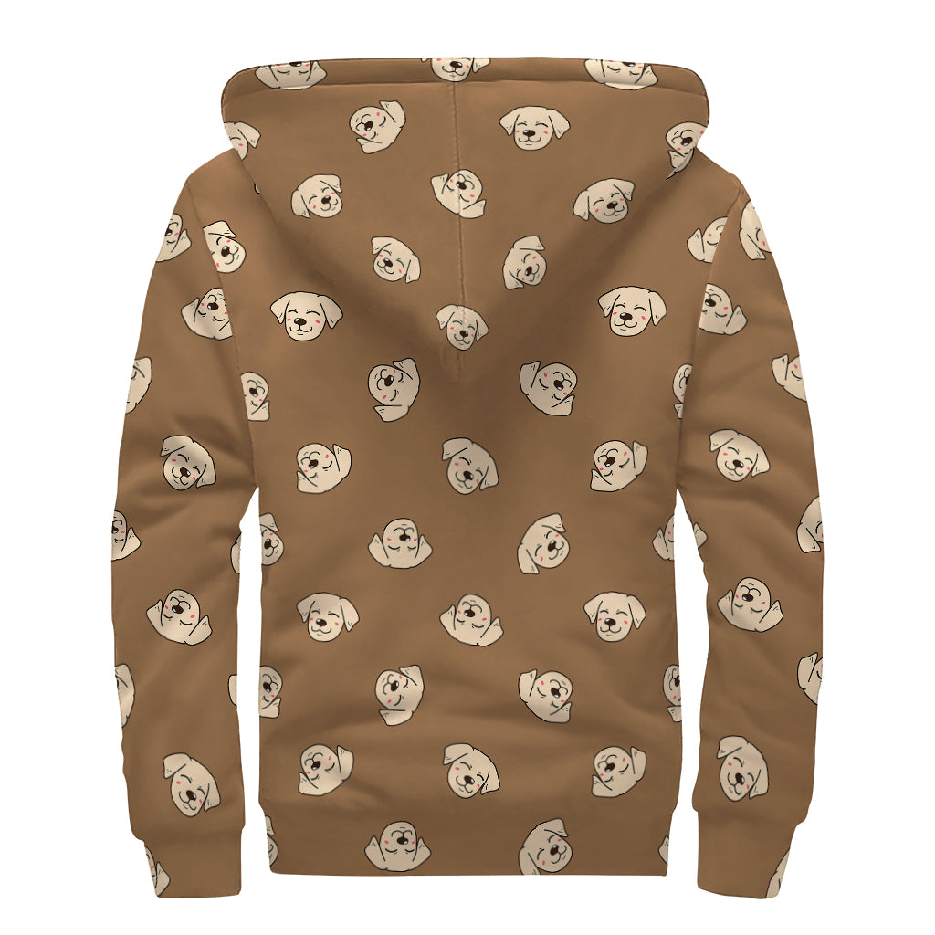 Groovy Labrador Retriever Pattern Sherpa Lined Zip Up Hoodie - 2