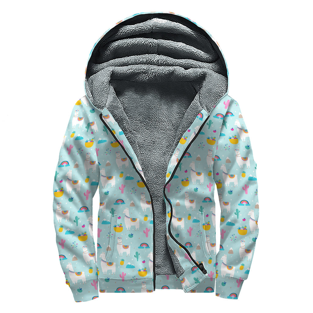 Happy Llama and Cactus Sherpa Zip Up: Embrace Your Inner Hippie Vibes - 1