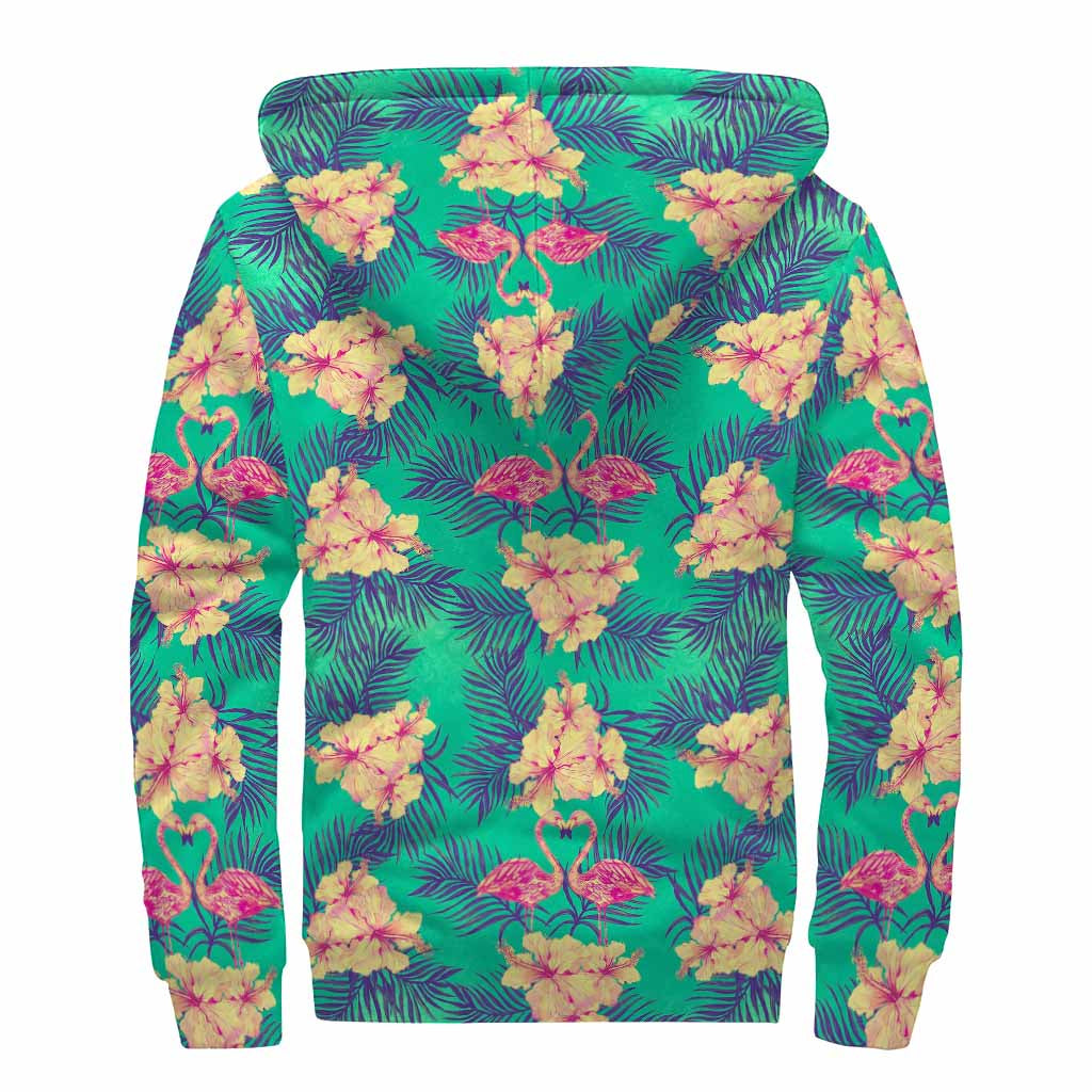 Hawaii Tropical Paradise Sherpa Lined Zip Up Hoodie: Embrace Your Inner Hippie Style - 2