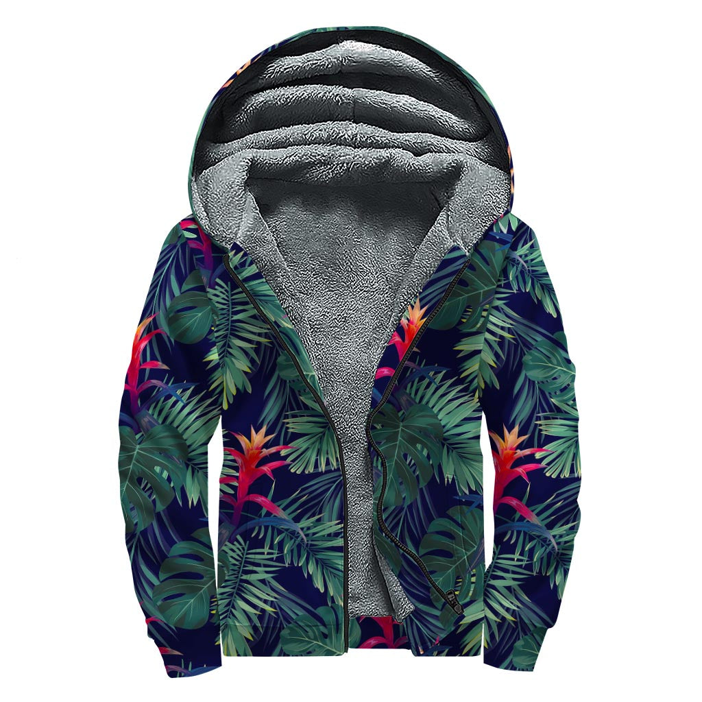 Hawaiian Dreams: Sherpa-Lined Zip Up Hoodie for Groovy Hippies - 1