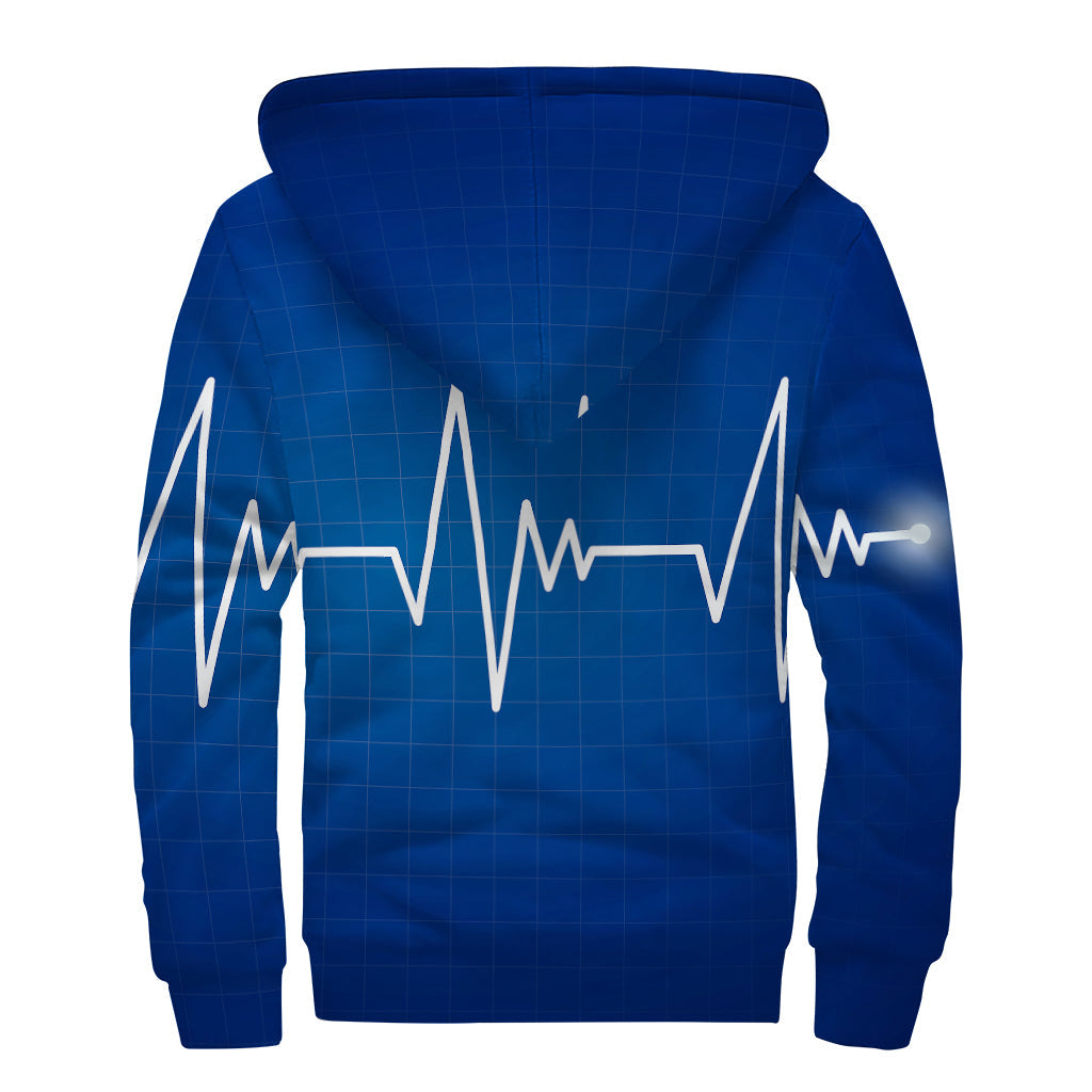 Heartbeat Echo Sherpa Lined Zip Up Hoodie - 2