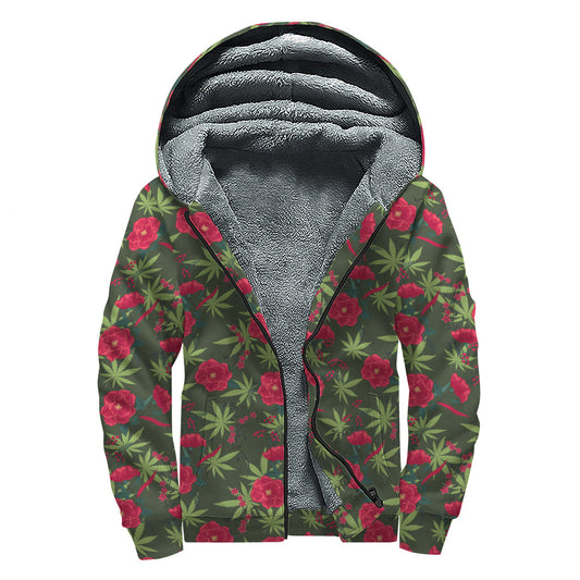 Psychedelic Hemp Dreams: A Sherpa Lined Zip Up Hoodie for Groovy Hippies - 1