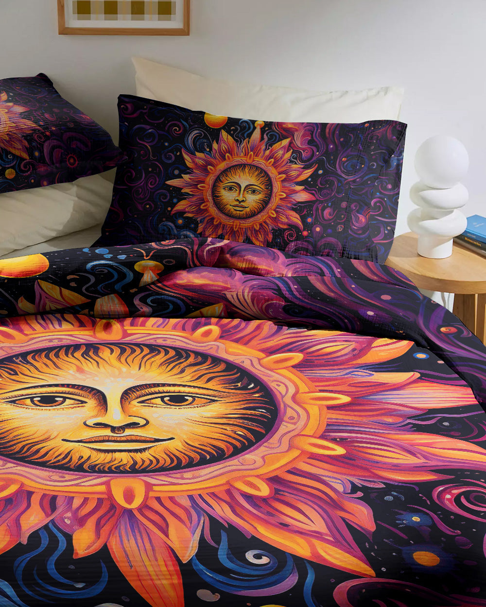 Emerald Blossom - Sun Moon Bedding Set For Hippies