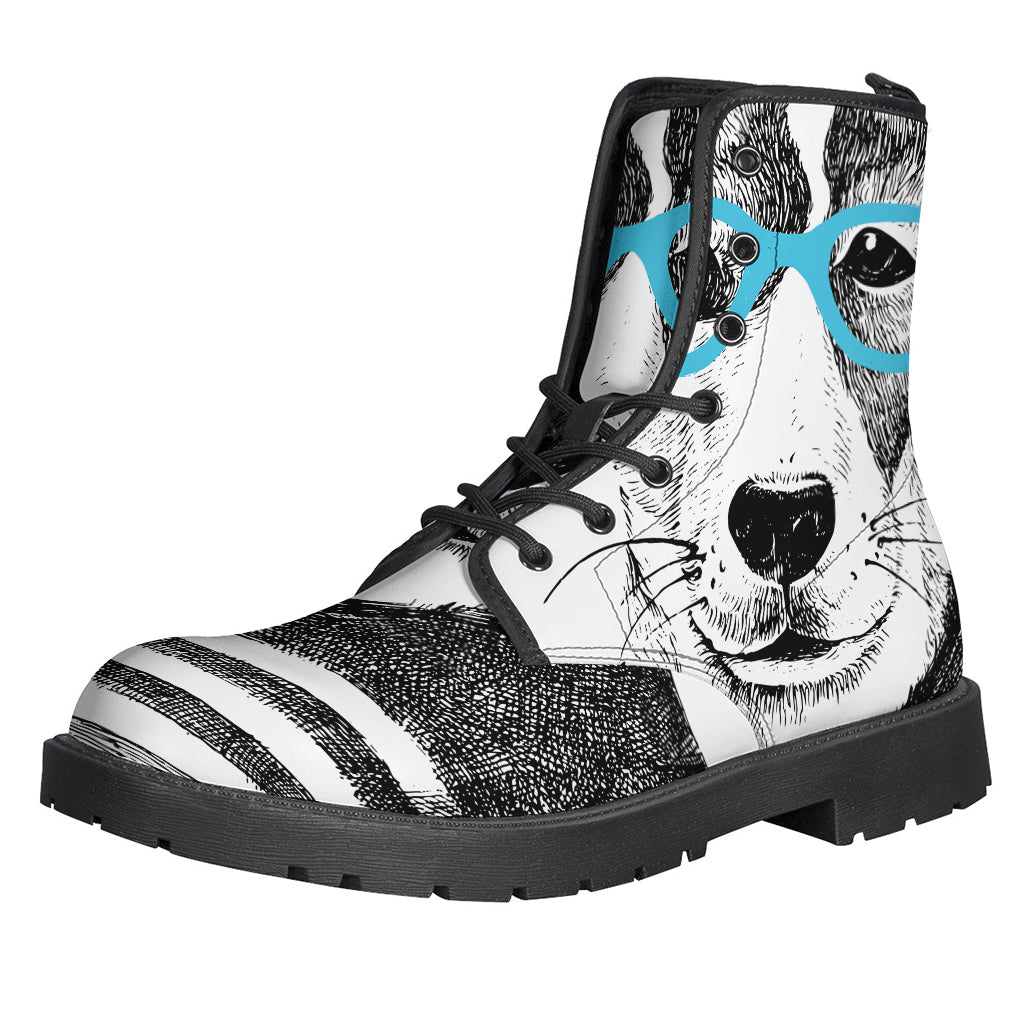 Groovy Hippie Leather Lightweight Boots with Jack Russell Terrier Print - 1