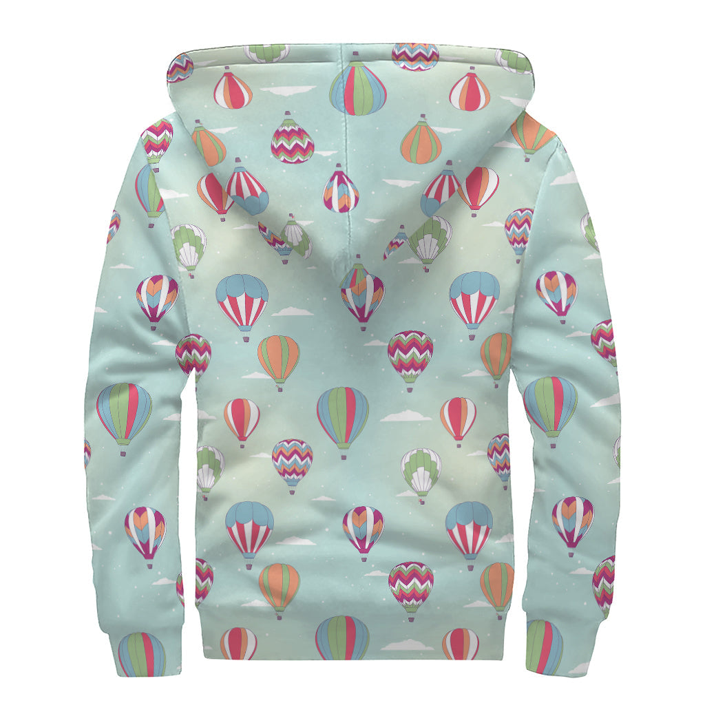 Hot Air Balloon Pattern Sherpa Lined Hoodie for Groovy Hippies - 2