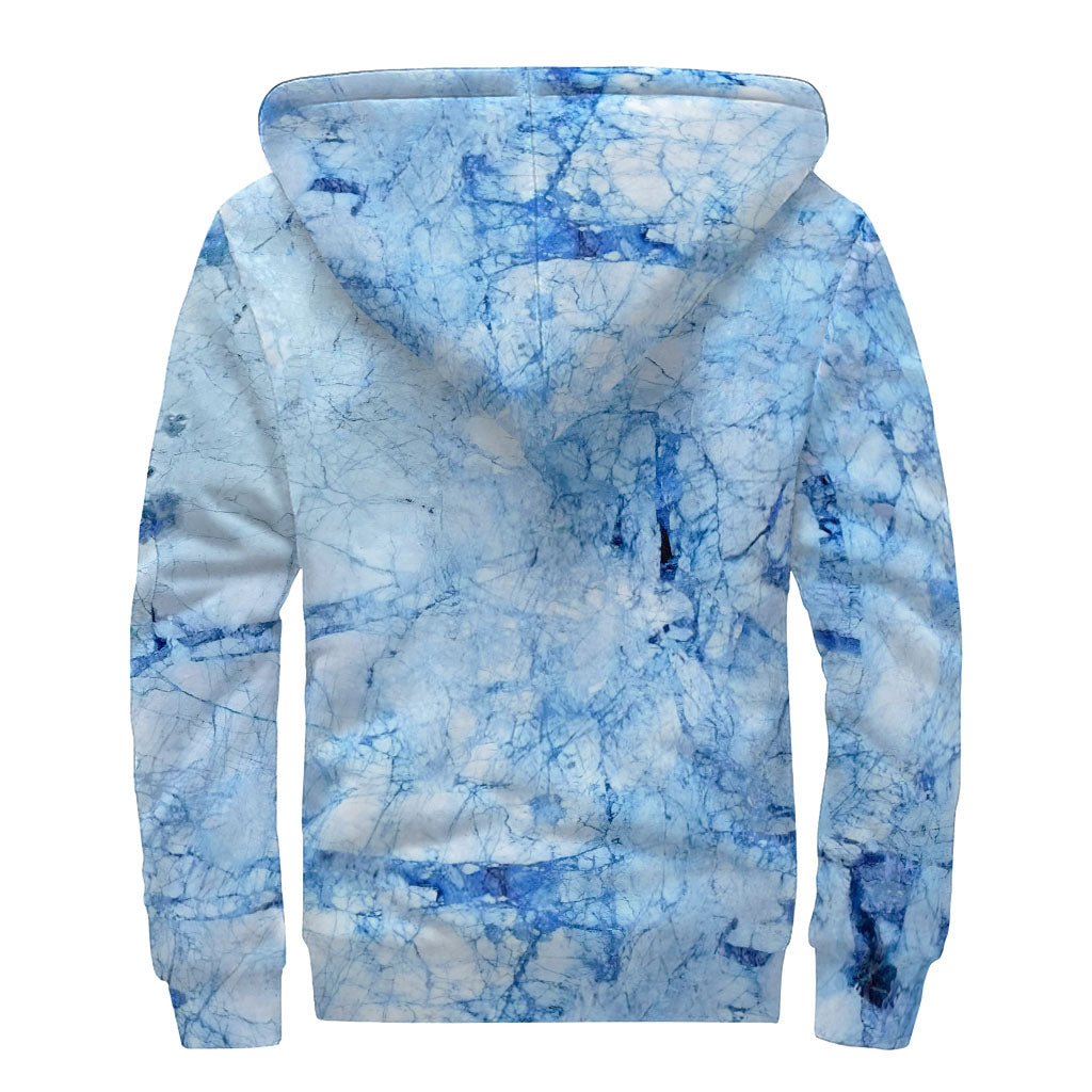 Chilled Out in Ice Blue: Hippies Sherpa Lined Zip Up Hoodie - 2