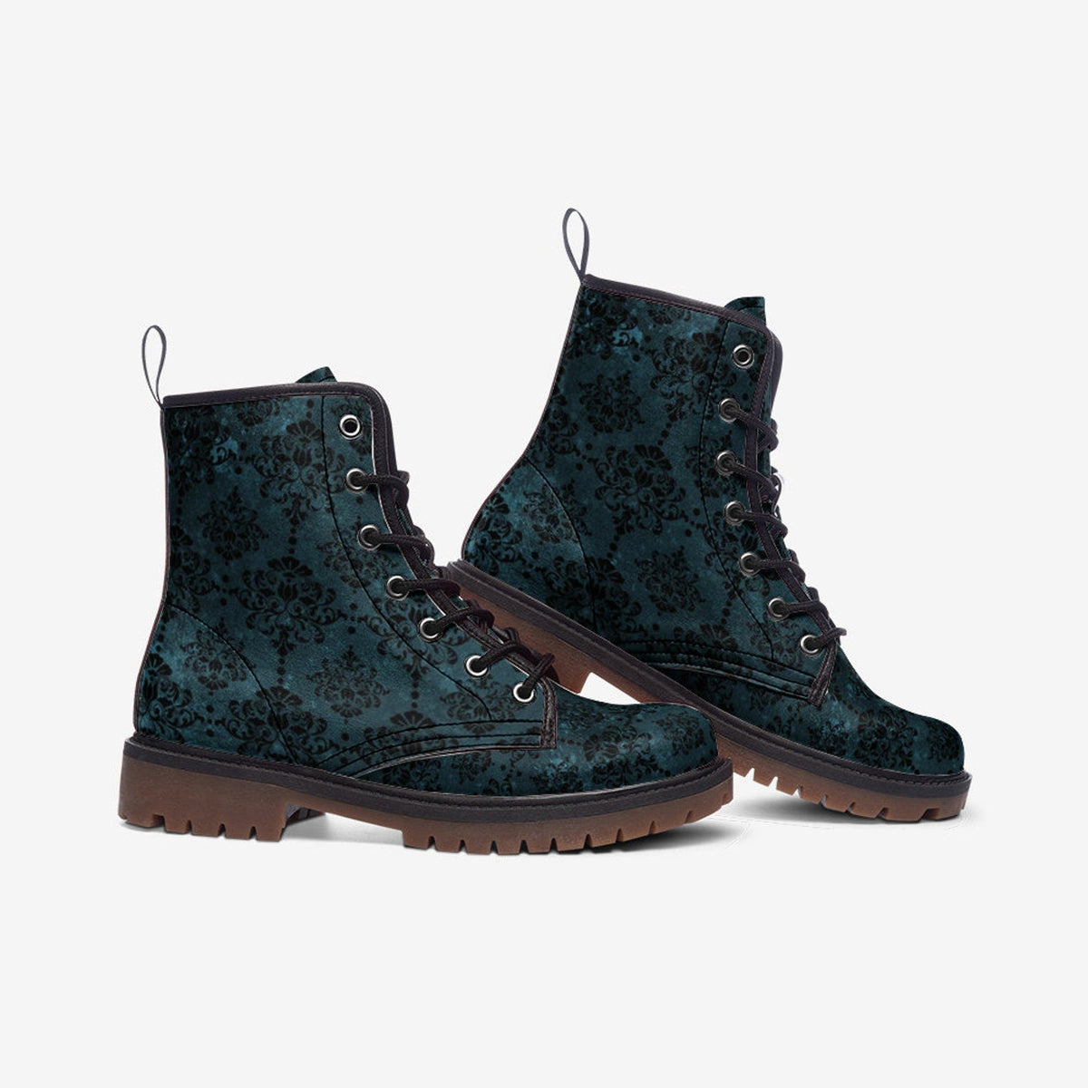 Emerald Blossoms - Boho Witchy Boots, Dark Romantic Boots