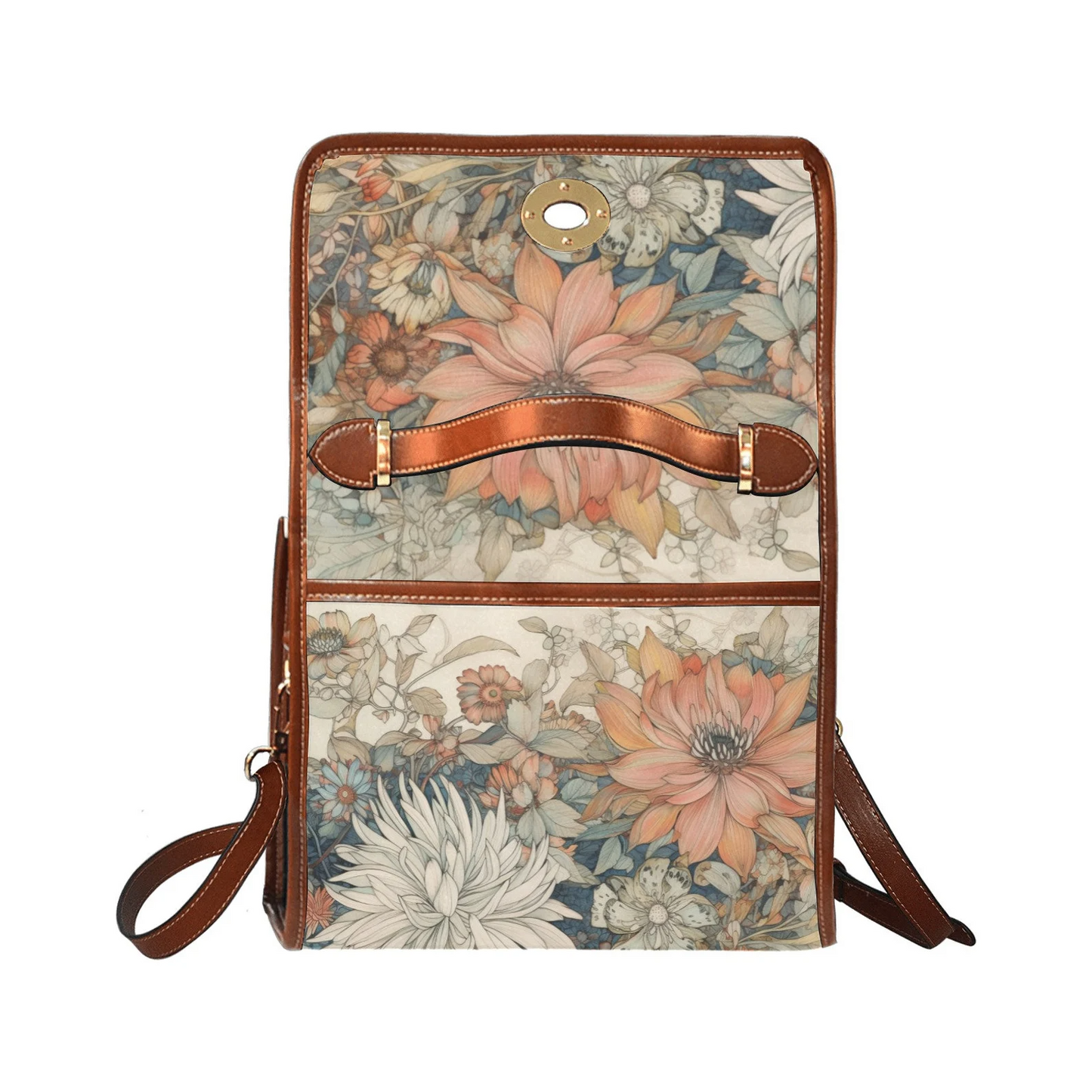 Emerald Blossoms - Women Japanese Watercolor Floral Crossbody Purse For Hippies