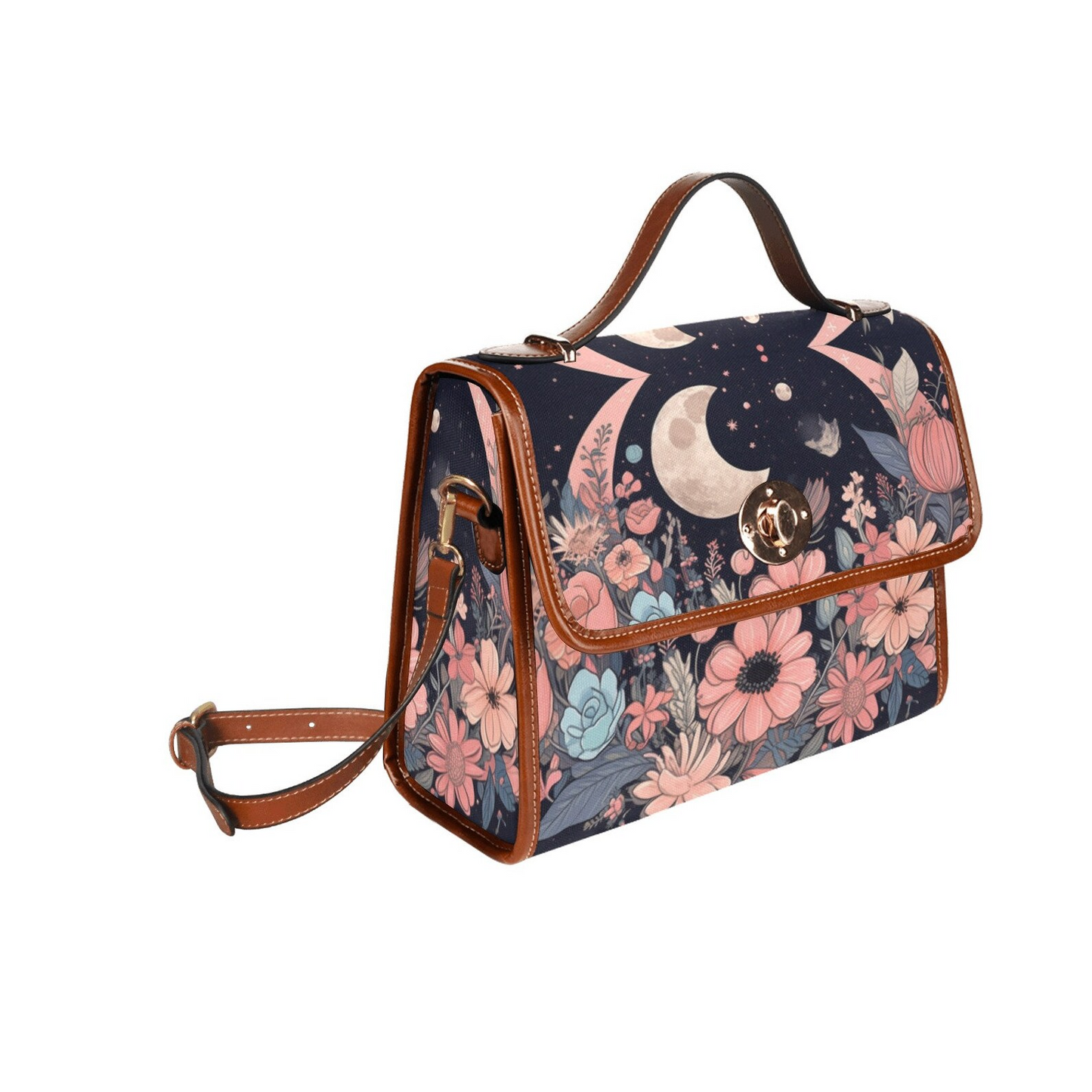 Emerald Blossoms - Women Floral Moon Ritual Crossbody Purse For Hippies