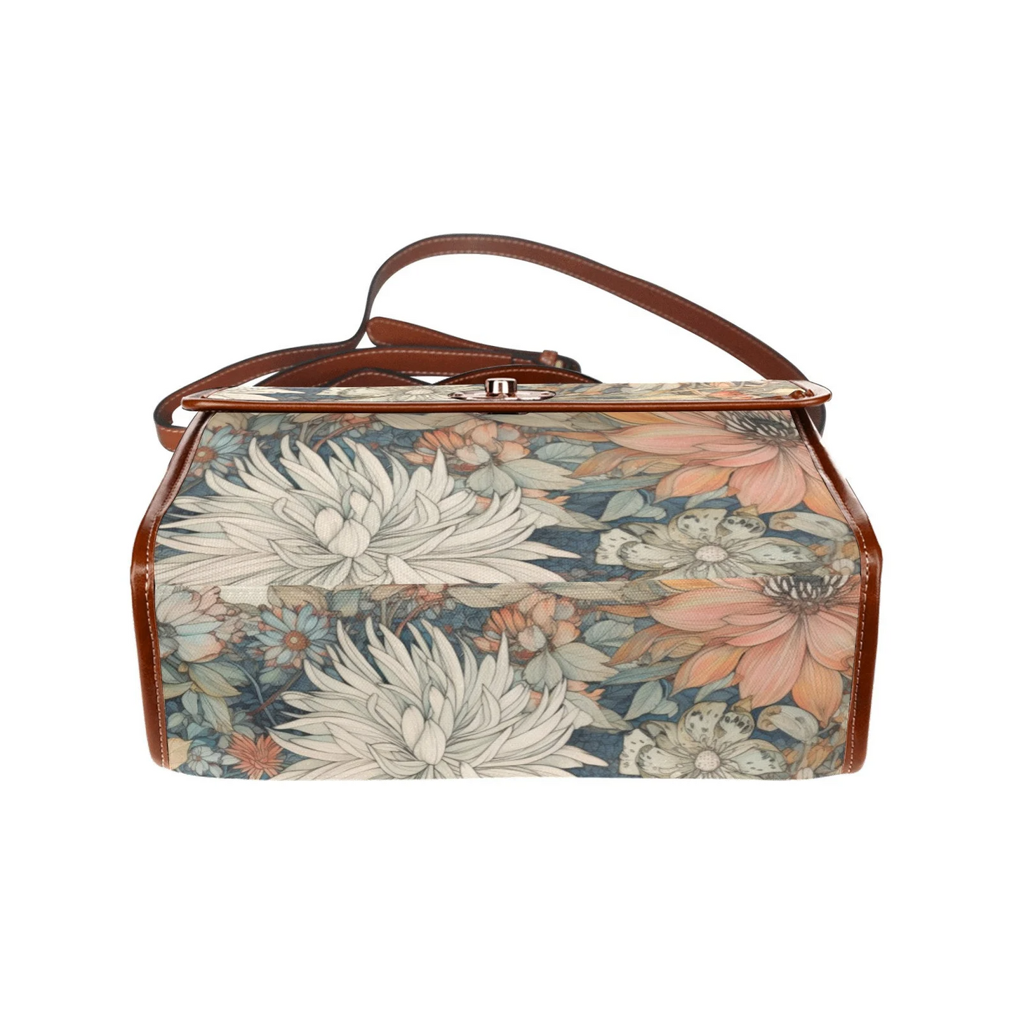 Emerald Blossoms - Women Japanese Watercolor Floral Crossbody Purse For Hippies