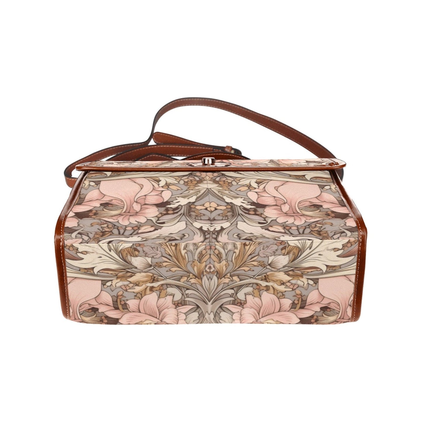 EmeraldBlossoms - Carnivalcore Pink Flower Canvas Satchel Bag.