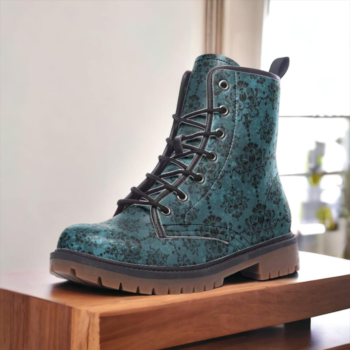 Emerald Blossoms - Boho Witchy Boots, Dark Romantic Boots