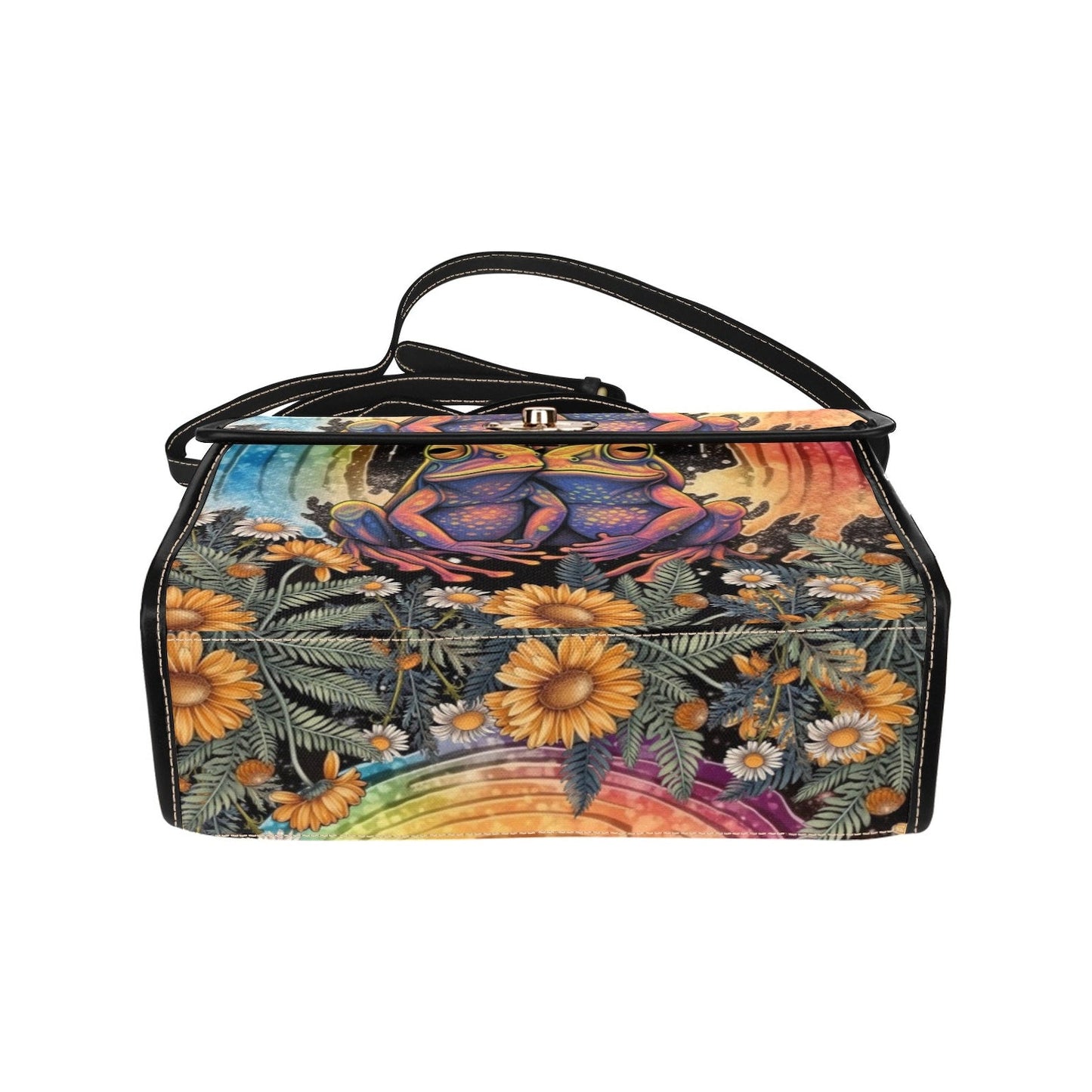 EmeraldBlossoms -  Anti War Love Peace Rainbow Canvas Satchel Bag