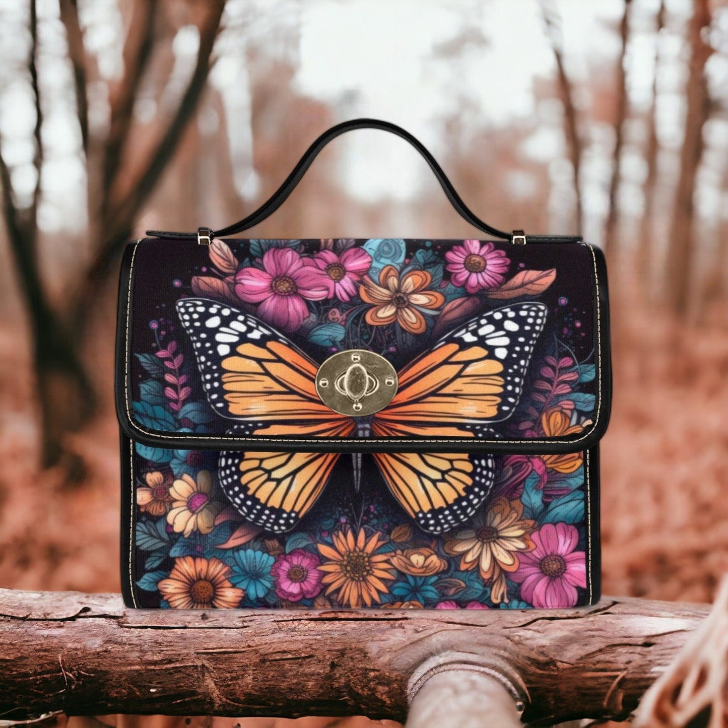 Emerald Blossoms - Magical Butterfly Celestial Satchel Bag For Hippies