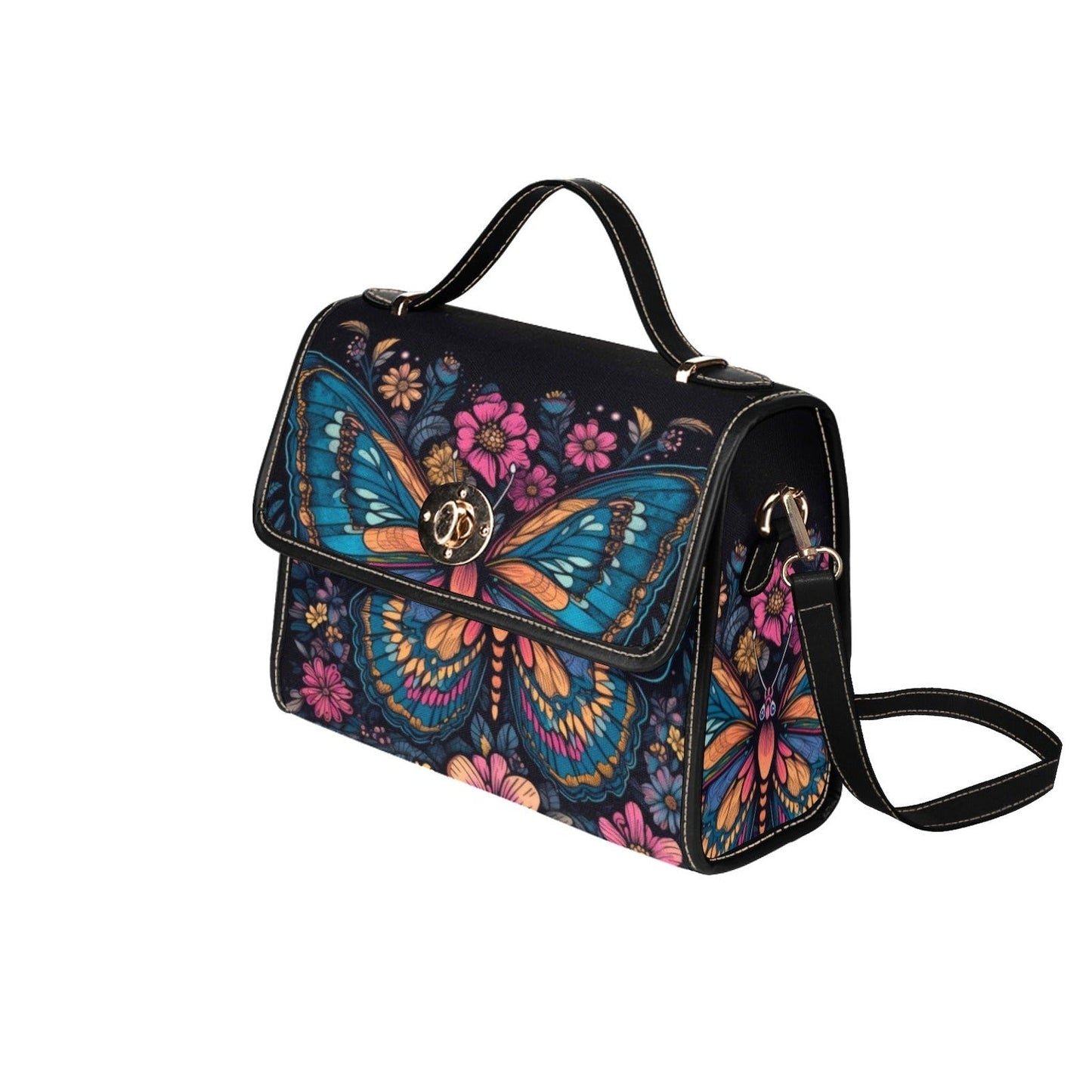 Emerald Blossoms - Magical Butterfly Celestial Satchel Bag For Hippies