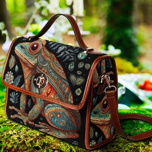 Emerald Blossoms - Lovers Toad Handbag Witchy Frog Bag Boho Hippies Gift