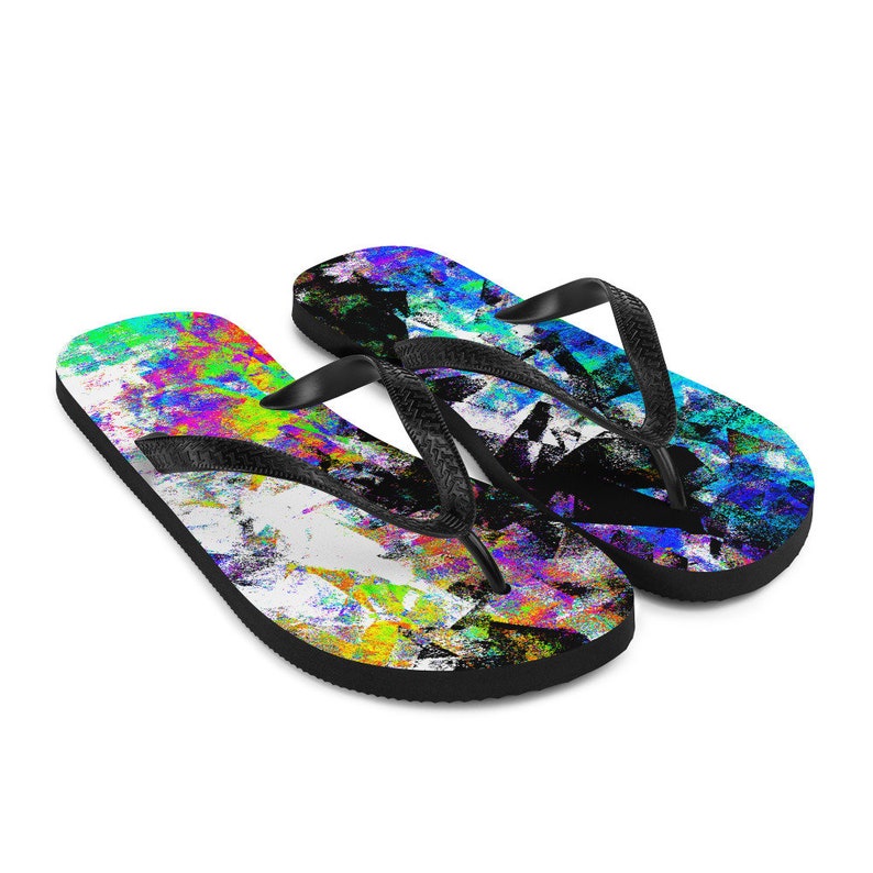 Emerald  Blossoms - Flip Flops Vaporwave Print Unisex