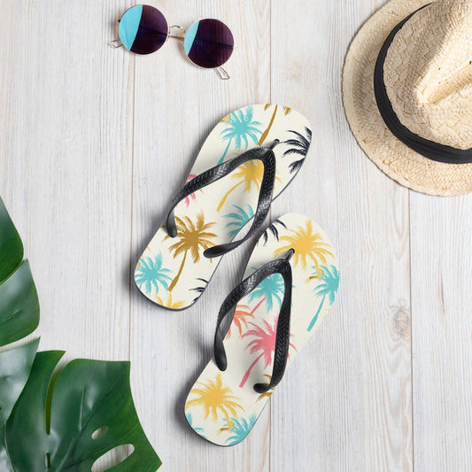 Emerald  Blossoms - Palmeras Flip Flops.