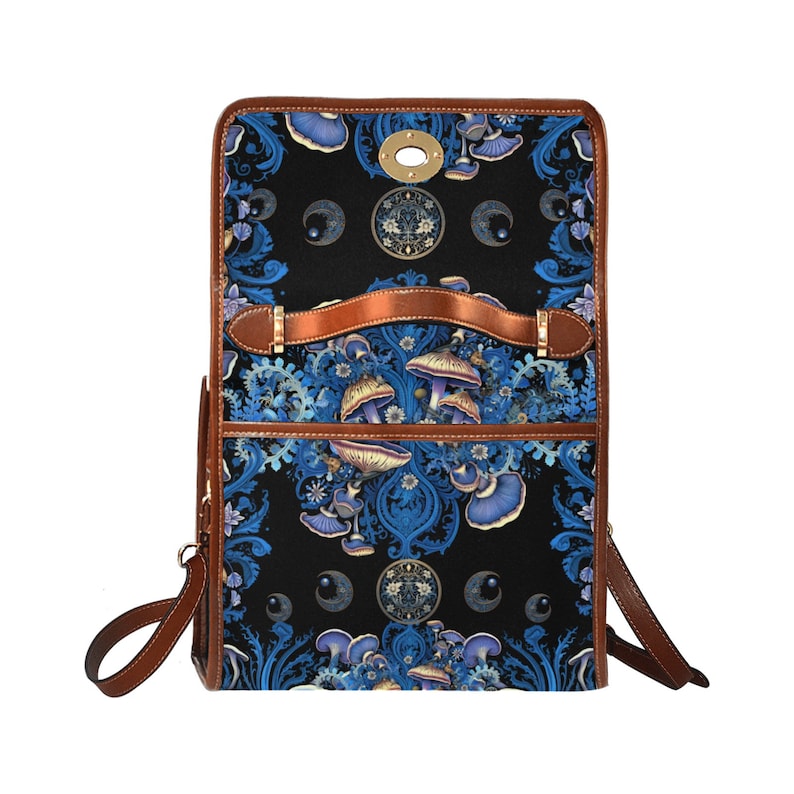 Emerald Blossoms - Mushroom Moon Phase Satchel Bag For Hippies