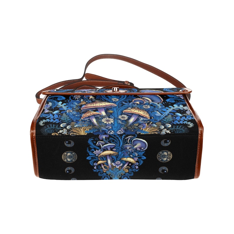 Emerald Blossoms - Mushroom Moon Phase Satchel Bag For Hippies