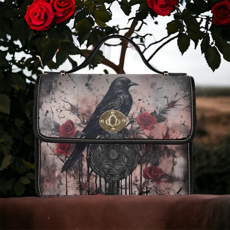 EmeraldBlossoms - Raven Bag Crow Witchy Bag Goth