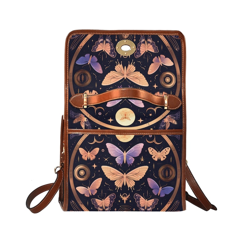 Emerald Blossoms - Satchel Colorful Butterflies Moth Pink Bag For Hippies