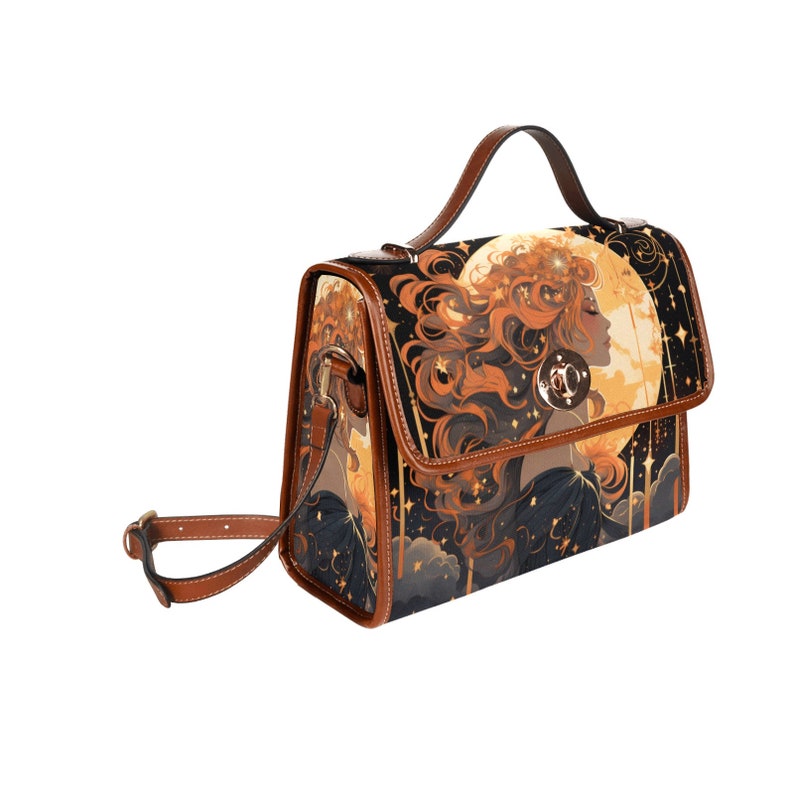 Emerald Blossoms - Satchel Messenger Women Long Hair Cosmic Moon Sar Night Abstract For Hippies