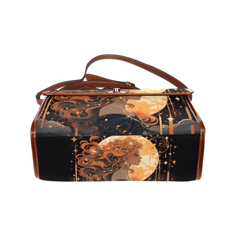 Emerald Blossoms - Satchel Messenger Women Long Hair Cosmic Moon Sar Night Abstract For Hippies