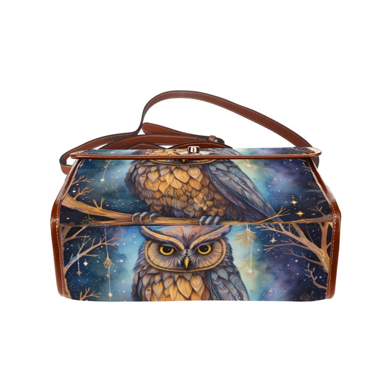 Emerald Blossoms - Satchel Messenger Bag Owl Abstract Retro For Hippies