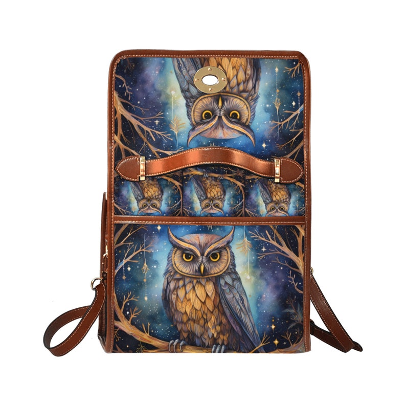 Emerald Blossoms - Satchel Messenger Bag Owl Abstract Retro For Hippies