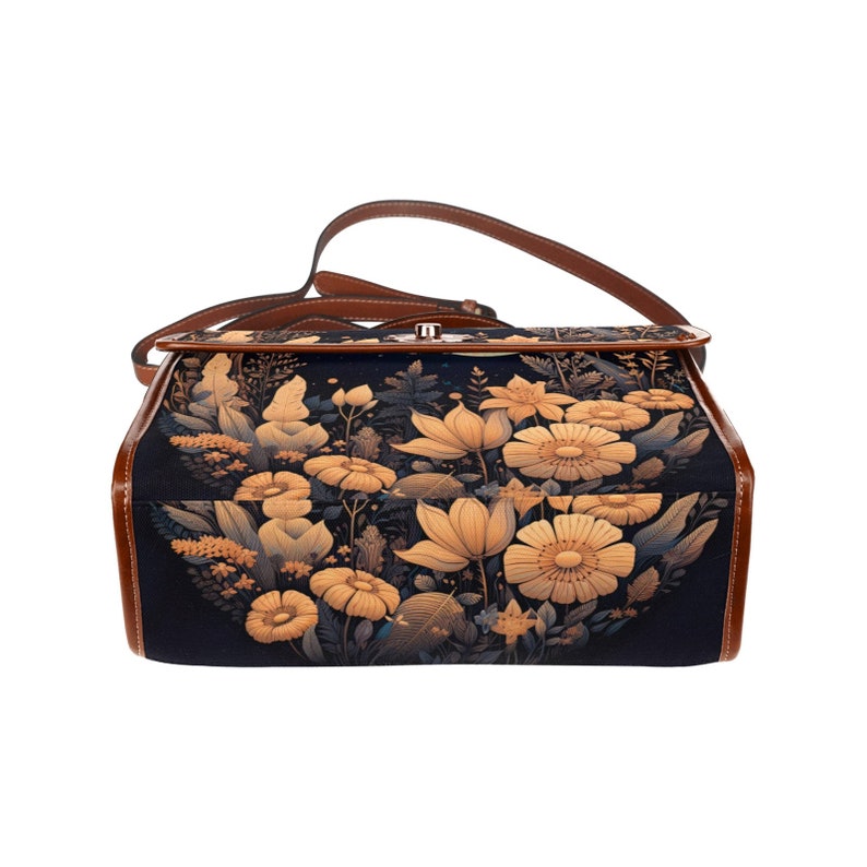 Emerald Blossoms - Celestial Moon Floral Satchel Bag For Hippies