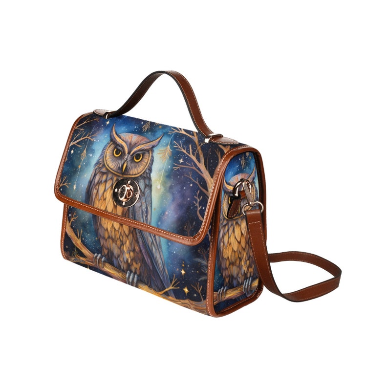 Emerald Blossoms - Satchel Messenger Bag Owl Abstract Retro For Hippies