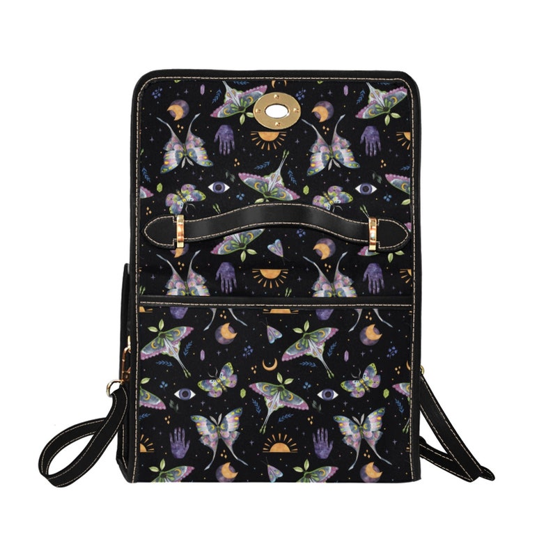 EmeraldBlossoms - Mystical Luna Moth Canvas Satchel Bag