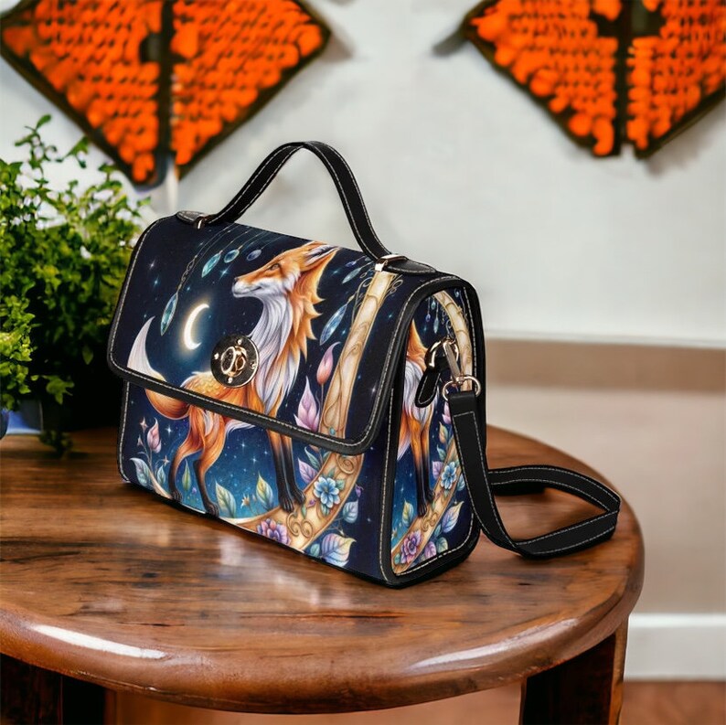 EmeraldBlossoms - Mystic Animal Fox Satchel Bag.