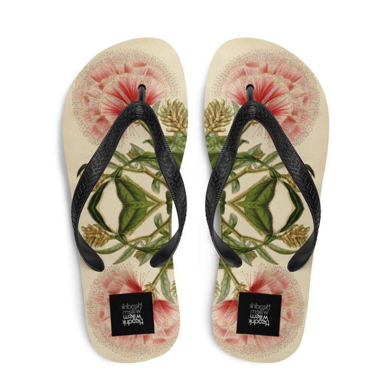 Emerald  Blossoms - Woman's Japanese-Inspired Flip-Flops.