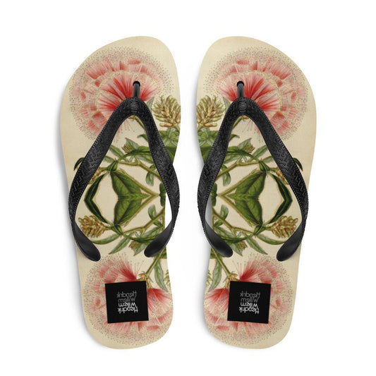 Emerald  Blossoms - Woman's Japanese-Inspired Flip-Flops.