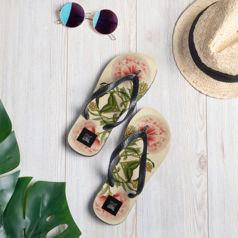 Emerald  Blossoms - Woman's Japanese-Inspired Flip-Flops.