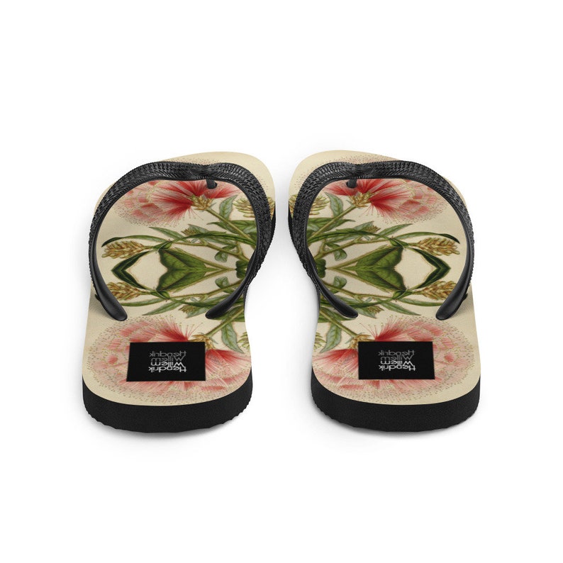 Emerald  Blossoms - Woman's Japanese-Inspired Flip-Flops.