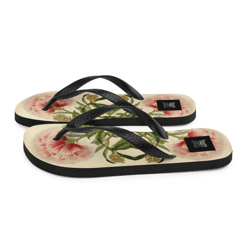 Emerald  Blossoms - Woman's Japanese-Inspired Flip-Flops.