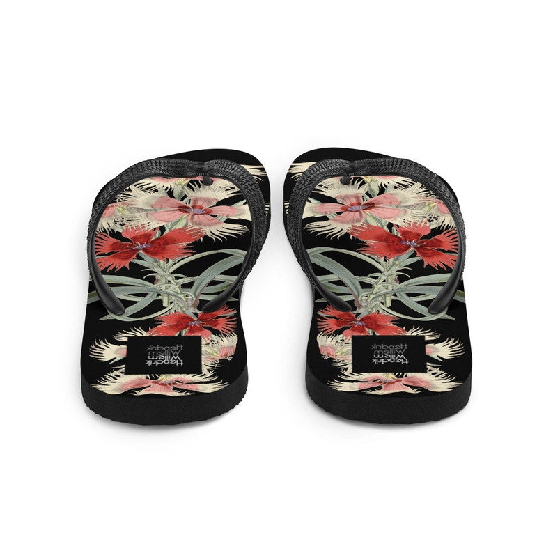 Emerald  Blossoms - Ladies Flip-Flops.