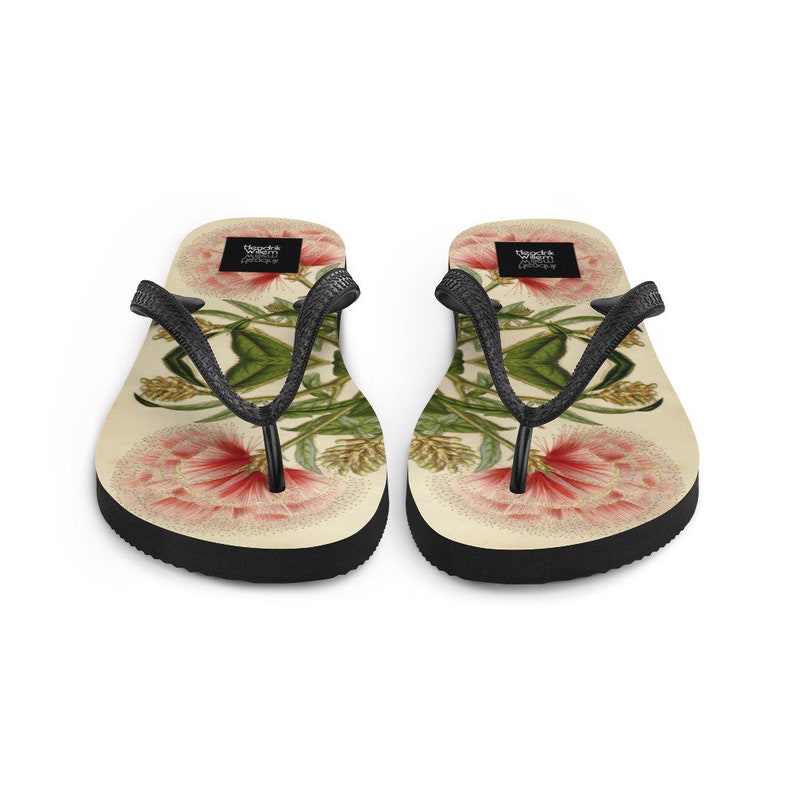 Emerald  Blossoms - Woman's Japanese-Inspired Flip-Flops.