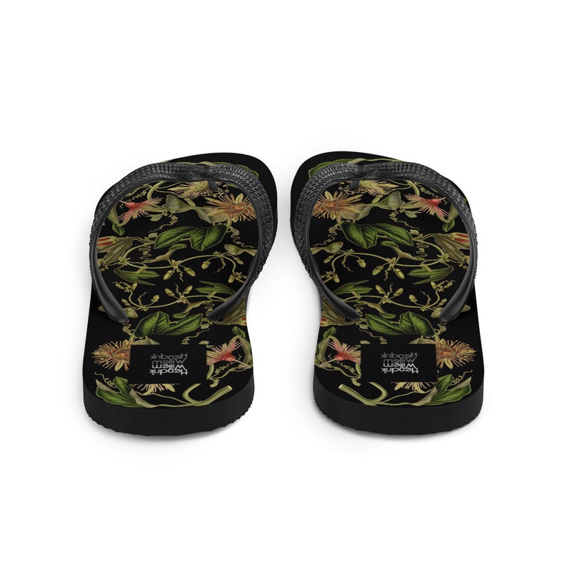 Emerald  Blossoms - Colorful Botanical Ladies Flip-Flops.