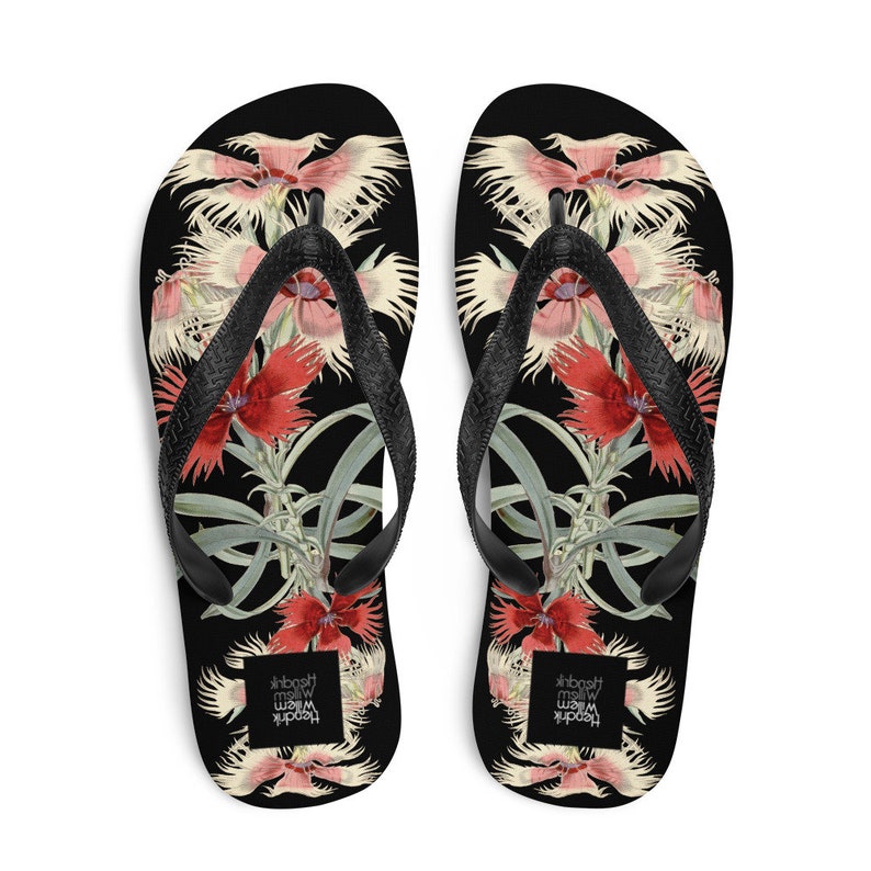 Emerald  Blossoms - Ladies Flip-Flops.