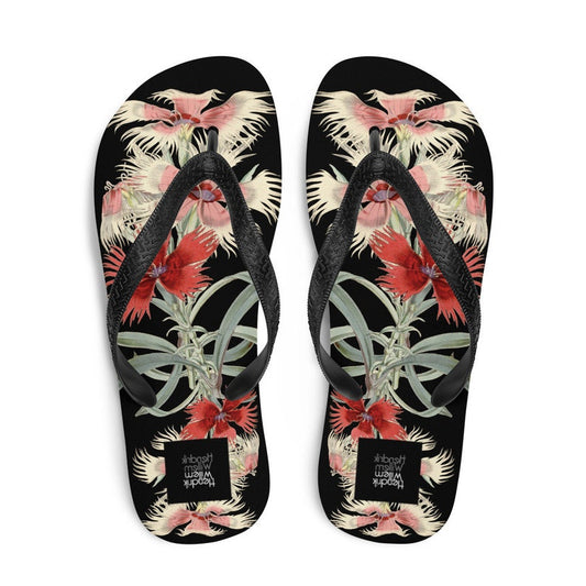 Emerald  Blossoms - Ladies Flip-Flops.