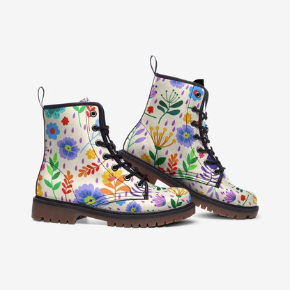 Emerald Blossoms - Spring & Flowers / Gothic, Punk, Combat Boots In Unisex