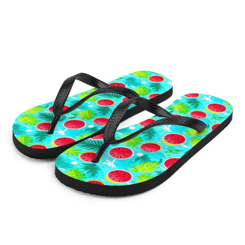 Emerald  Blossoms - Watermelon Vibes Flip Flops